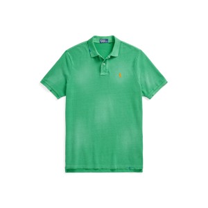 Classic Fit Garment-Dyed Mesh Polo Shirt