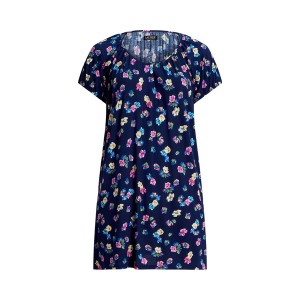 Floral Cotton-Blend-Jersey Nightgown