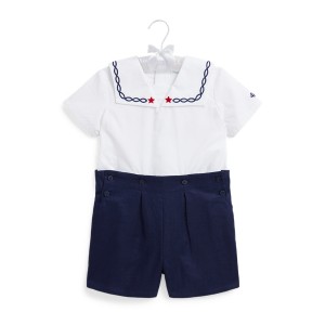 Cotton Sailor Shirt & Linen Short Set