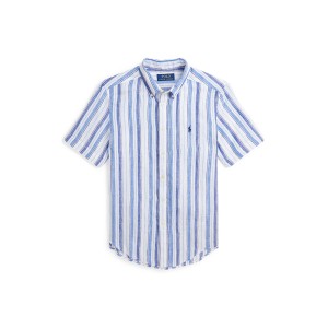 Striped Linen Short-Sleeve Shirt