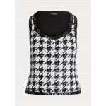 Houndstooth Sequined Sleeveless Top