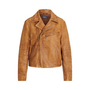 Burnished Leather Moto Jacket