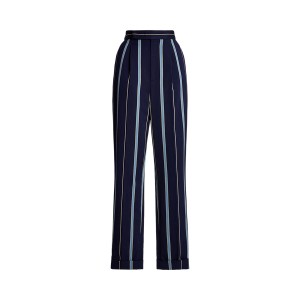 Evanne Cricket-Striped Wool-Cotton Pant