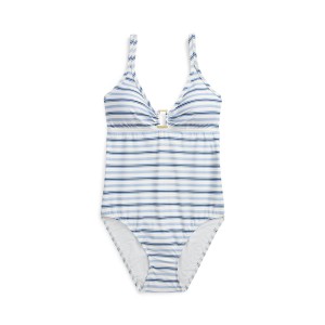 Striped Ring-Front One-Piece