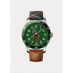 42 MM Polo Player Steel Green Dial