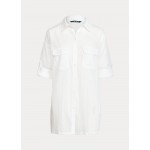 Crushed Cotton Shirt Cover-Up