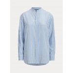 Relaxed Fit Striped Silk Shirt