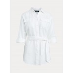 Relaxed Fit Belted Linen Shirt