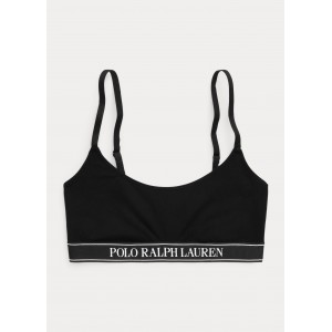 Repeat-Logo Cropped Scoopneck Tank