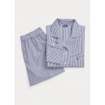 Crop Top & Boxer Poplin Pajama Set
