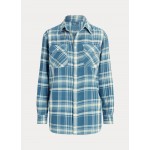 Relaxed Fit Plaid Cotton Twill Shirt