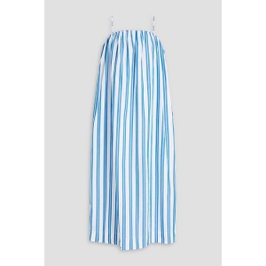 Striped organic cotton-poplin maxi dress