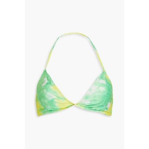 Twisted printed triangle bikini top