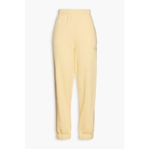 Embroidered French cotton-blend terry track pants