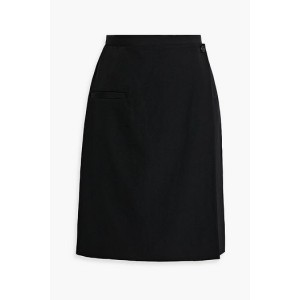 Wrap-effect wool-crepe skirt