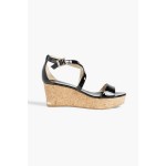 Portia 70 patent-leather wedge sandals