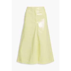 Faux patent-leather midi skirt