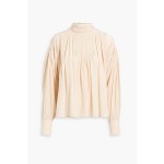Cecilie pintucked silk-crepe blouse