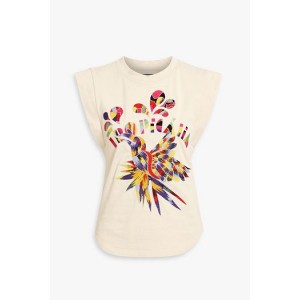 Seleno embroidered cotton-jersey top