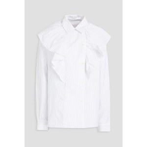Cardon ruffled striped cotton-poplin shirt