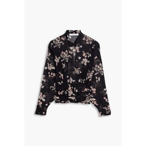 Ileynia gathered floral-print chiffon blouse