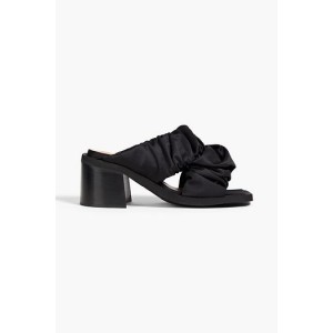 Ruched satin mules