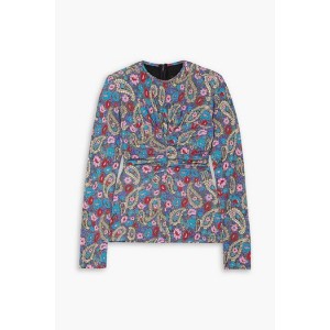 Linazi ruched printed jersey top