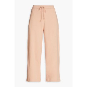 Cropped French cotton-terry track pants