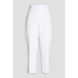 Cropped linen-blend tapered pants
