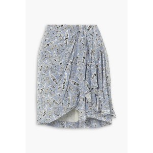 Ixori draped paisley-print silk crepe de chine mini skirt