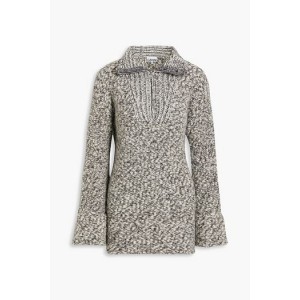 Ribbed alpaca-blend half-zip sweater