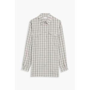 Checked wool and silk-blend twill shirt