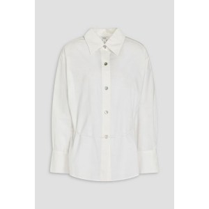 Belted cotton-poplin shirt