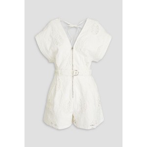 Falwen belted broderie anglaise cotton playsuit