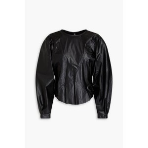 Dobson modal-blend faux leather blouse