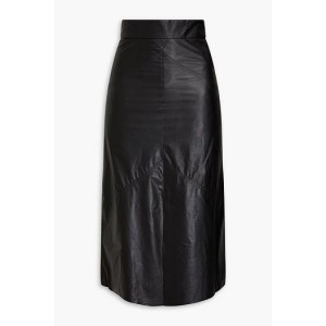 Domi modal-blend faux leather midi skirt