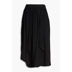 Darnae cotton and silk-blend crepon midi skirt