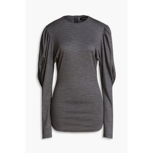 Gathered wool-jersey top