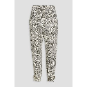 Badeloisa cropped zebra-print leather tapered pants