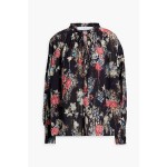 Analin tie-detailed floral-print crepe de chine blouse