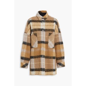 Aponi oversized checked wool-blend felt shirt jacket