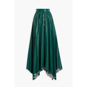 Davies pleated modal-blend faux leather maxi skirt