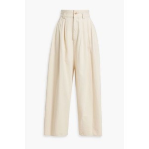 Naidenae pleated cotton-twill wide-leg pants