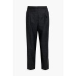 Cropped wool-flannel tapered pants