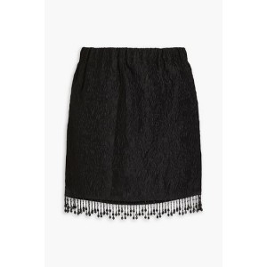 Bead-embellished cloque mini skirt