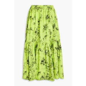 Floral-print cotton-poplin midi skirt