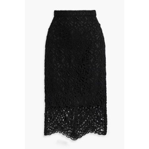 Cotton-blend macrame lace skirt