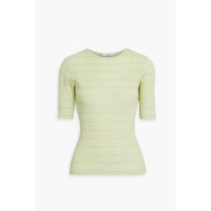 Striped ribbed cotton-jersey T-shirt