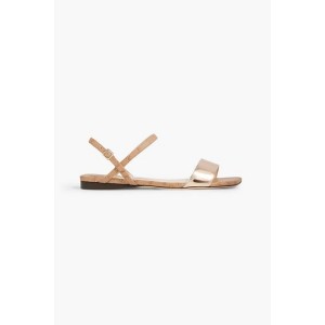 Aadra logo-print smooth and mirrored-leather sandals