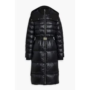 Quilted shell hooded down coat
